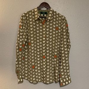 Heart Silk Button Down